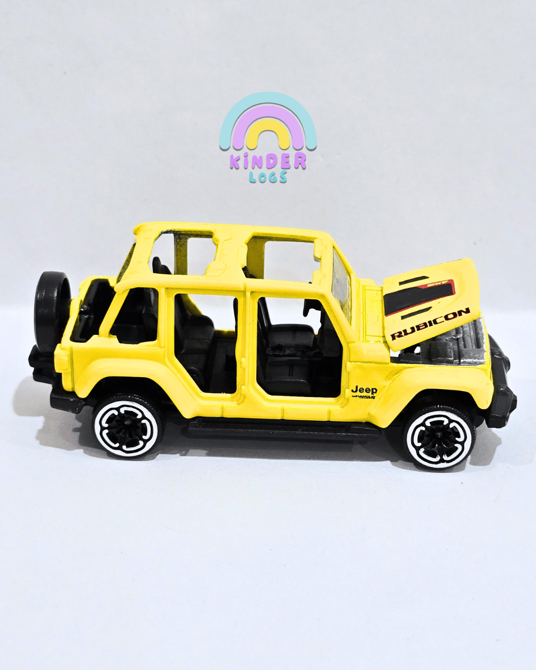 Majorette Jeep Wrangler 4xe - Yellow (Uncarded - New) - Kinder Logs
