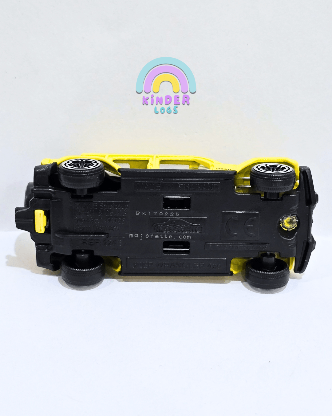 Majorette Jeep Wrangler 4xe - Yellow (Uncarded - New) - Kinder Logs