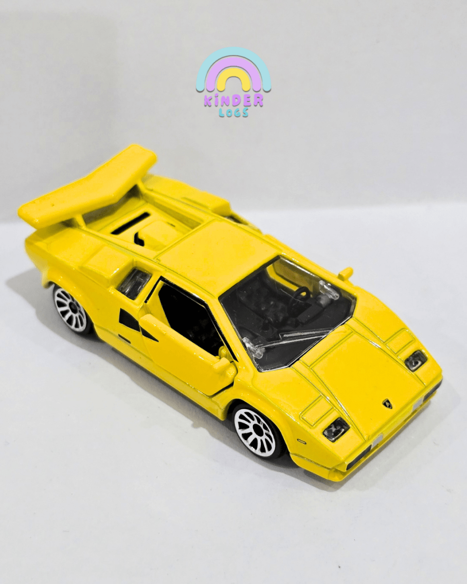 Majorette Lamborghini Countach - Yellow (Uncarded) - Kinder Logs