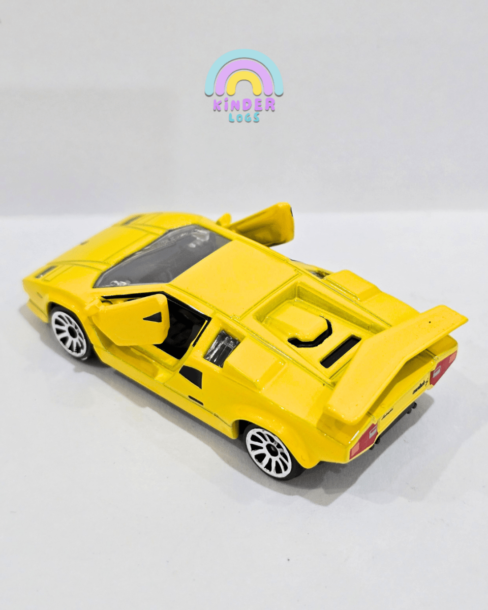 Majorette Lamborghini Countach - Yellow (Uncarded) - Kinder Logs