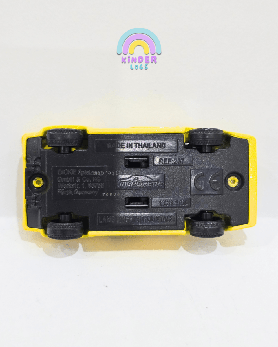 Majorette Lamborghini Countach - Yellow (Uncarded) - Kinder Logs