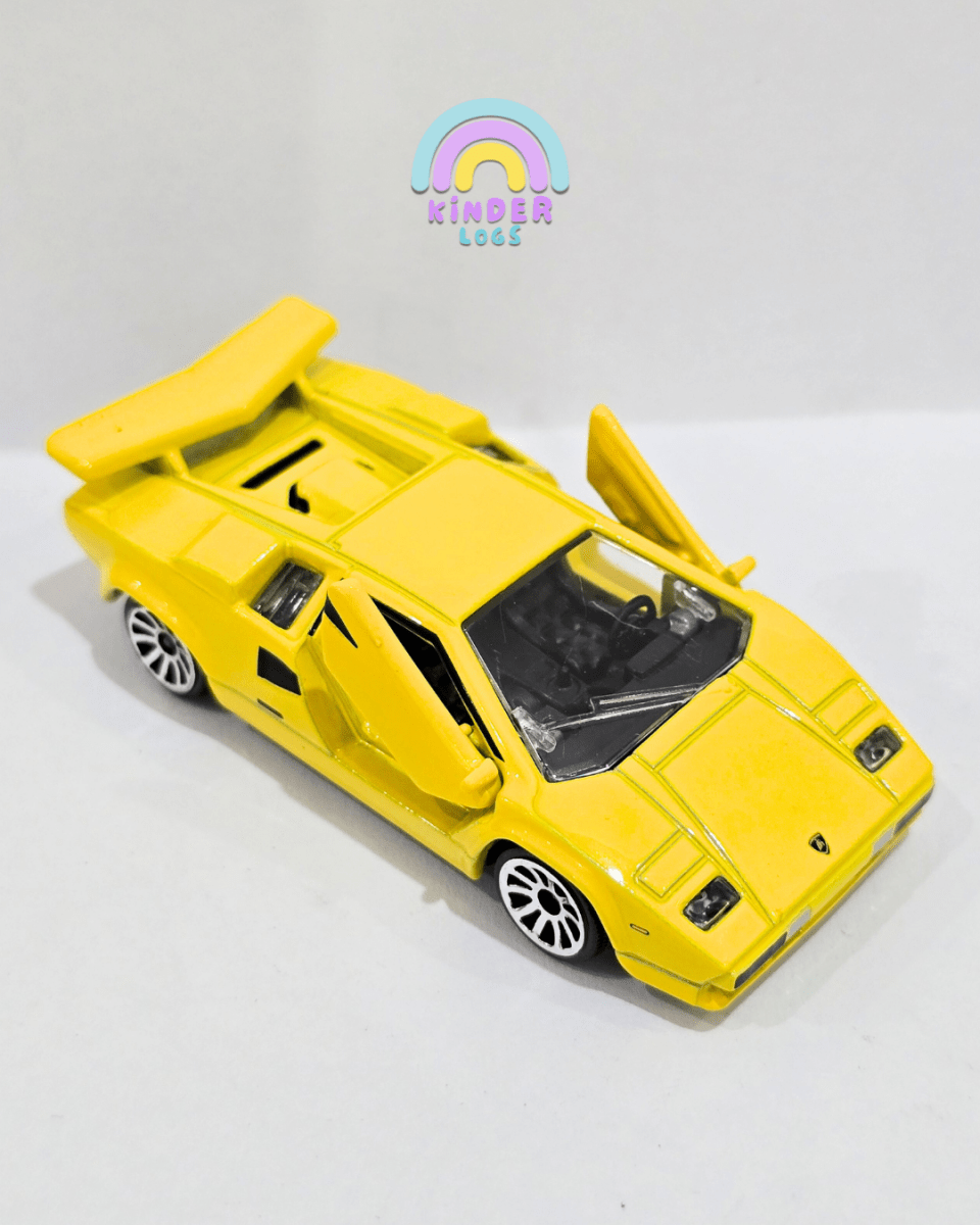 Majorette Lamborghini Countach - Yellow (Uncarded) - Kinder Logs