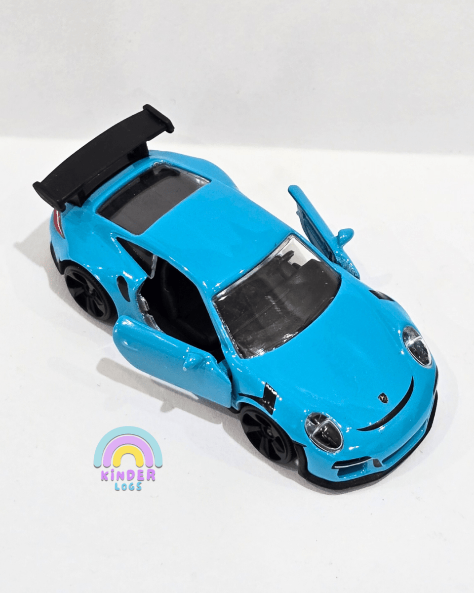 Majorette Porsche 911 GT3 RS - Blue With Black Alloys (Uncarded) - Kinder Logs