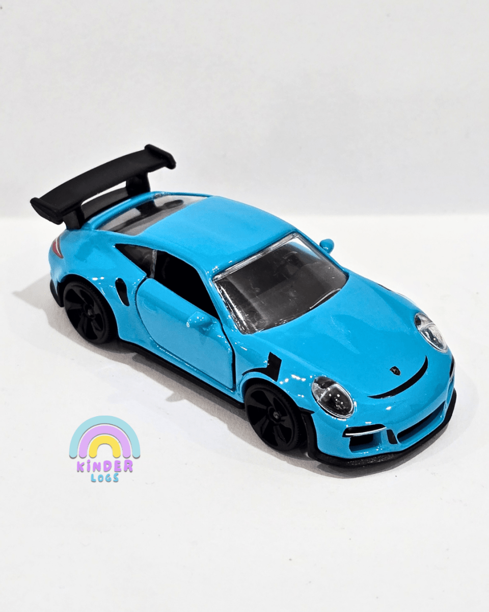 Majorette Porsche 911 GT3 RS - Blue With Black Alloys (Uncarded) - Kinder Logs