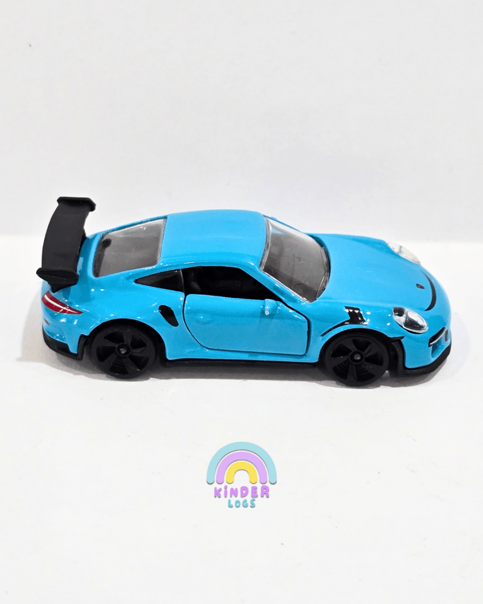 Majorette Porsche 911 GT3 RS - Blue With Black Alloys (Uncarded) - Kinder Logs