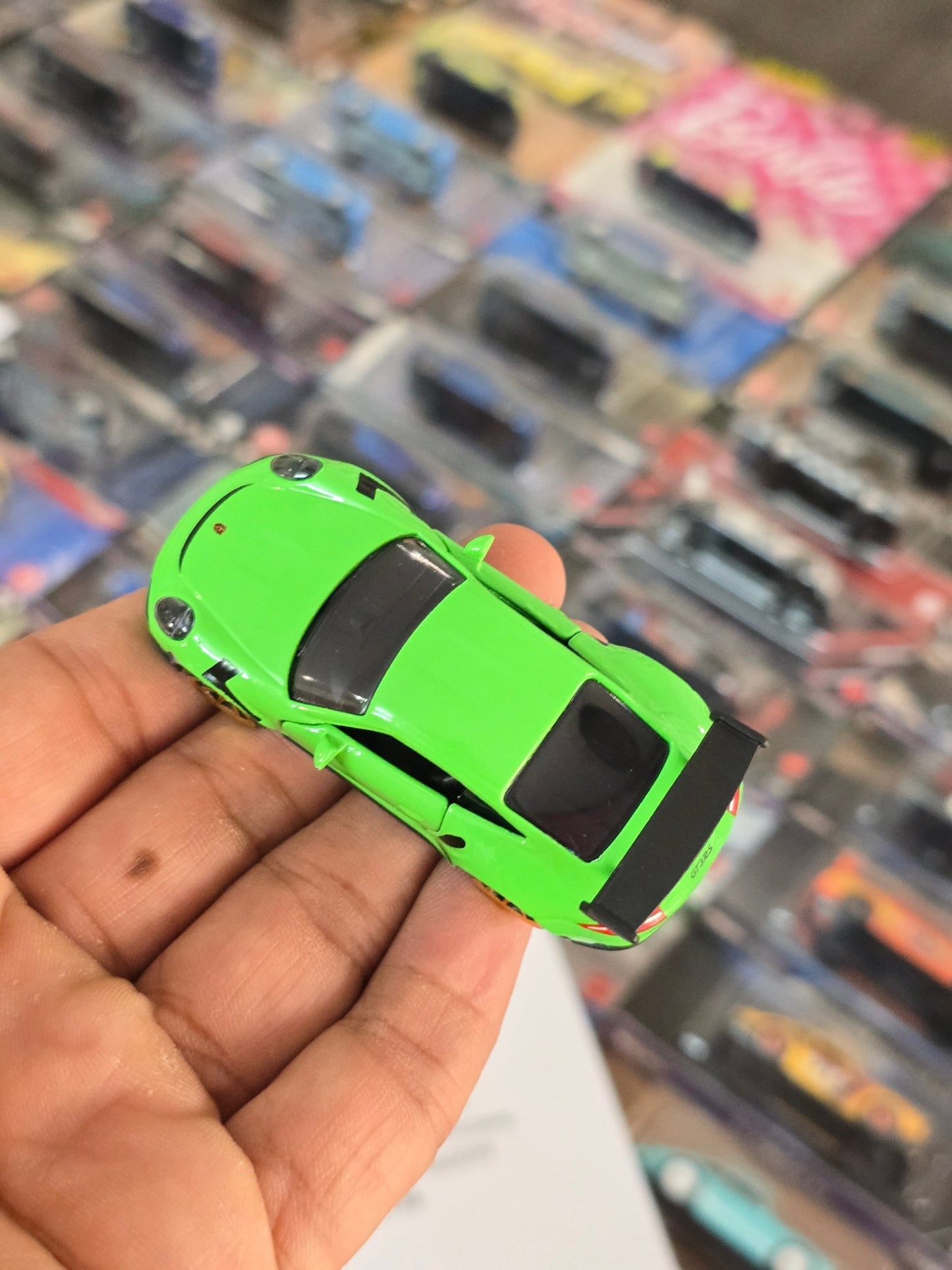 Majorette Porsche 911 GT3 RS - Green Color (Uncarded) - Kinder Logs
