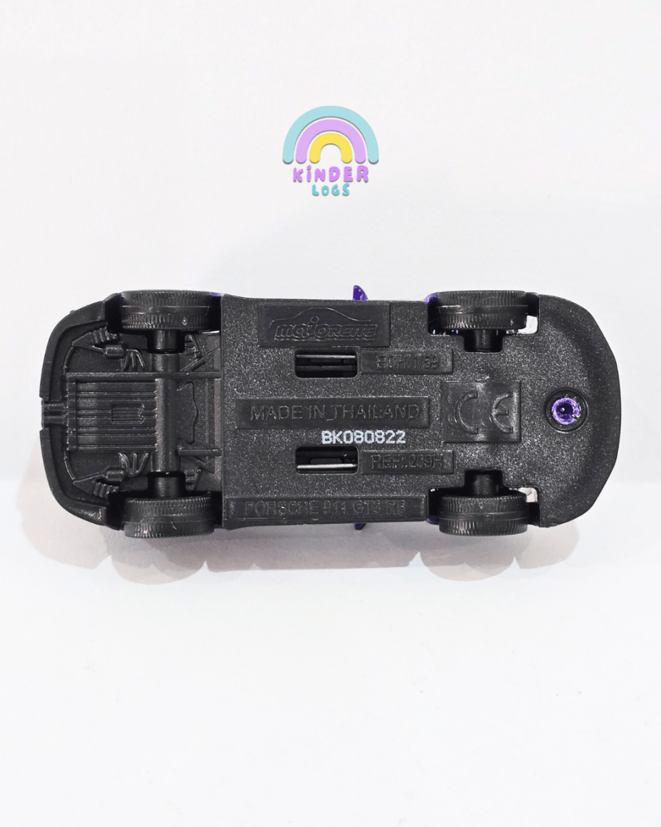 Majorette Porsche 911 GT3 RS - Purple With Black Alloys (Uncarded) - Kinder Logs