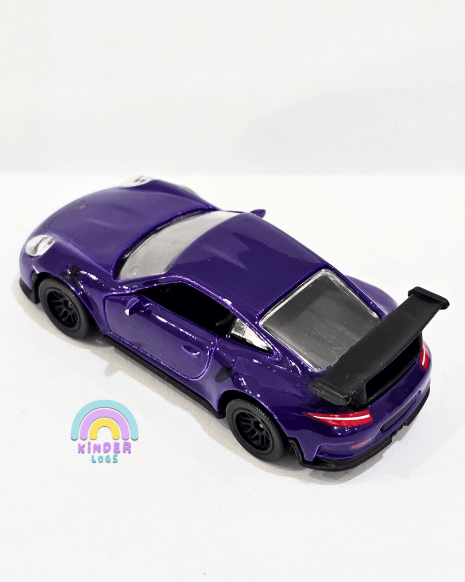 Majorette Porsche 911 GT3 RS - Purple With Black Alloys (Uncarded) - Kinder Logs