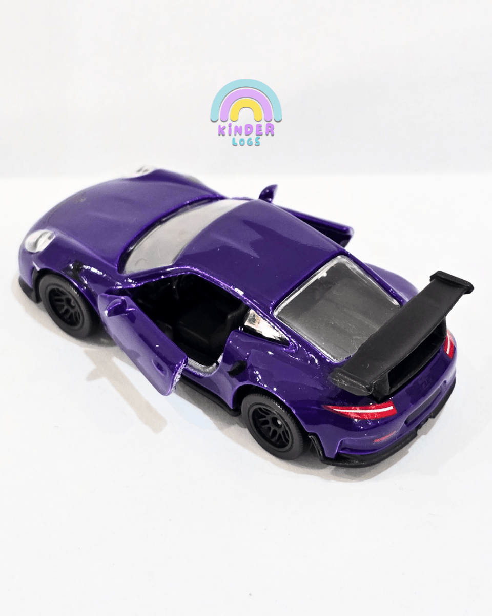 Majorette Porsche 911 GT3 RS - Purple With Black Alloys (Uncarded) - Kinder Logs