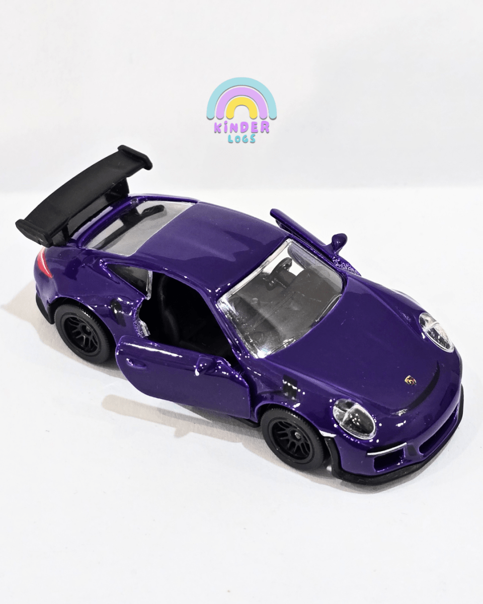 Majorette Porsche 911 GT3 RS - Purple With Black Alloys (Uncarded) - Kinder Logs