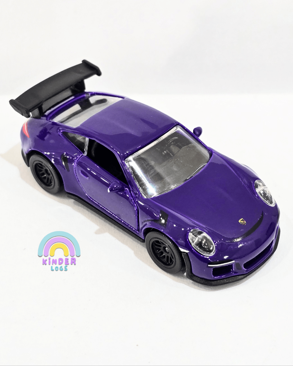 Majorette Porsche 911 GT3 RS - Purple With Black Alloys (Uncarded) - Kinder Logs
