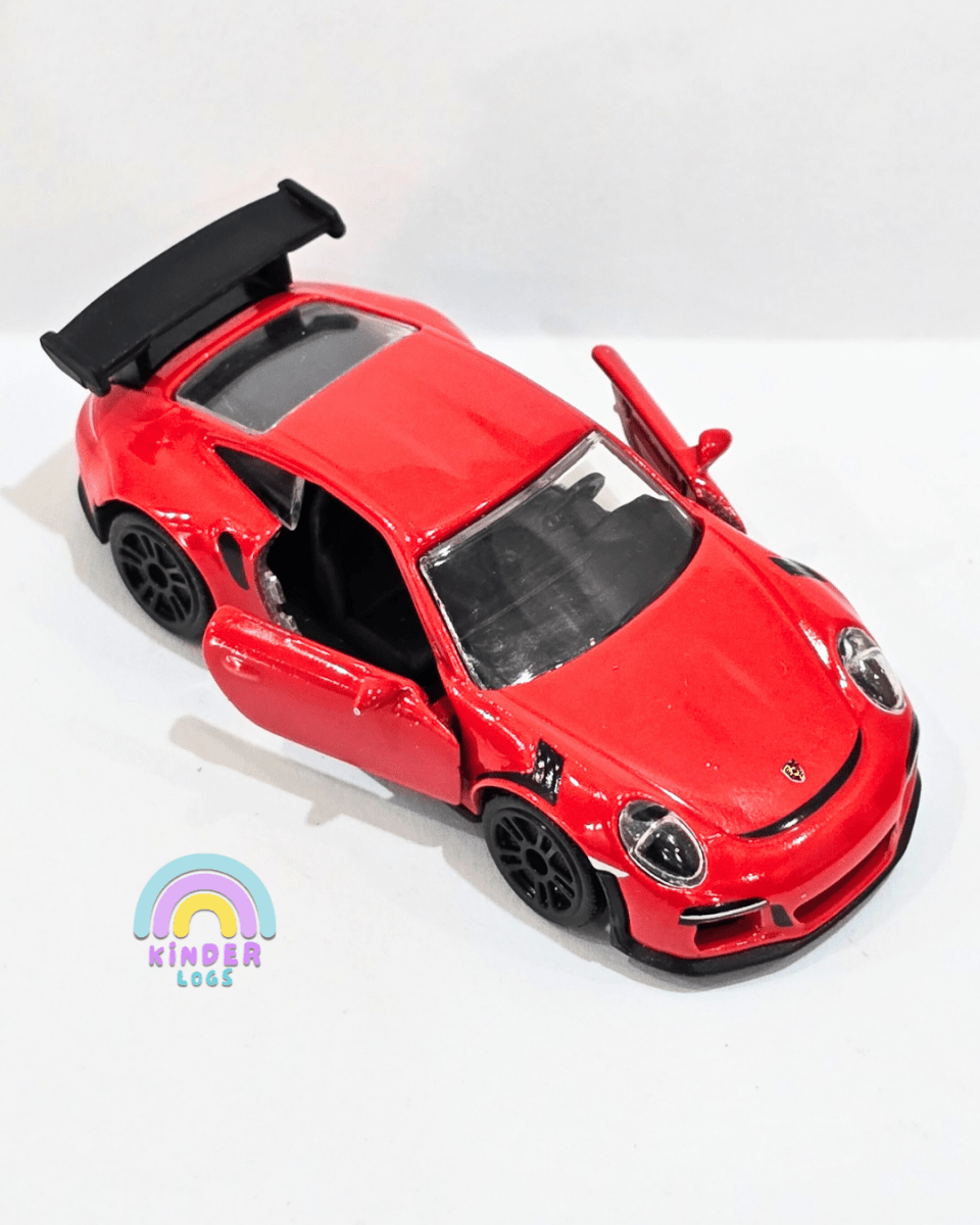 Majorette Porsche 911 GT3 RS - Red With Black Alloys (Uncarded) - Kinder Logs