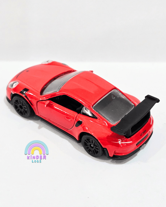 Majorette Porsche 911 GT3 RS - Red With Black Alloys (Uncarded) - Kinder Logs