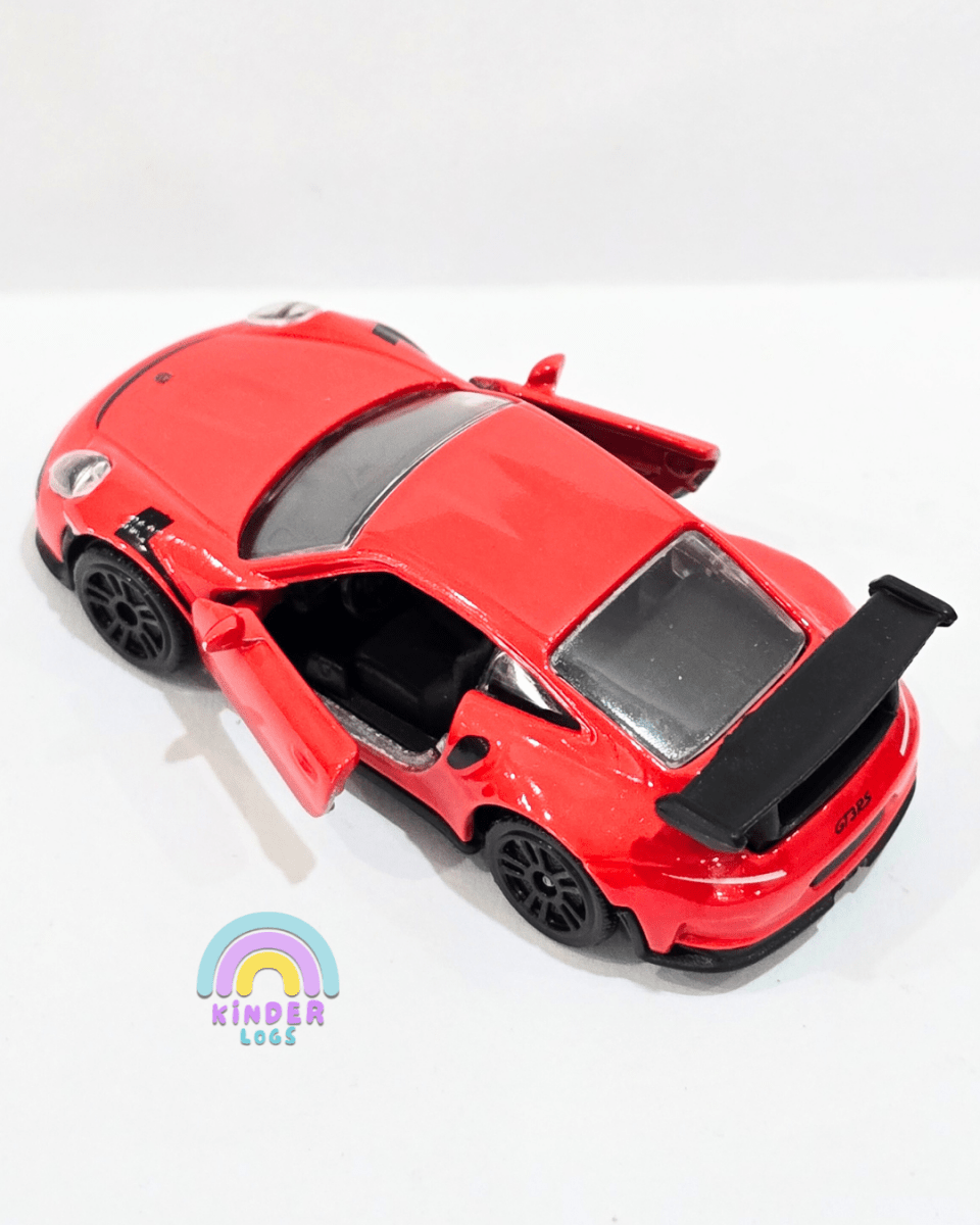 Majorette Porsche 911 GT3 RS - Red With Black Alloys (Uncarded) - Kinder Logs