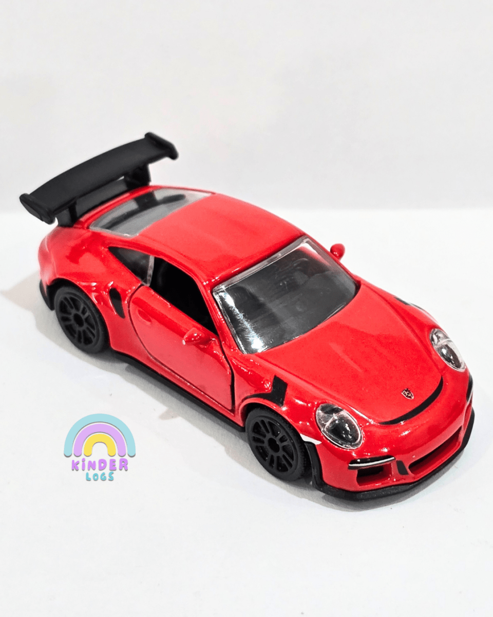 Majorette Porsche 911 GT3 RS - Red With Black Alloys (Uncarded) - Kinder Logs