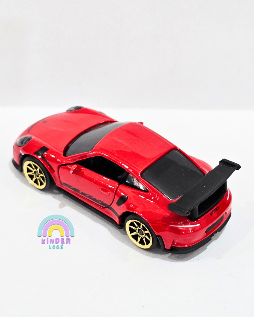 Majorette Porsche 911 GT3 RS - Red With Gold Wheels (Uncarded) - Kinder Logs