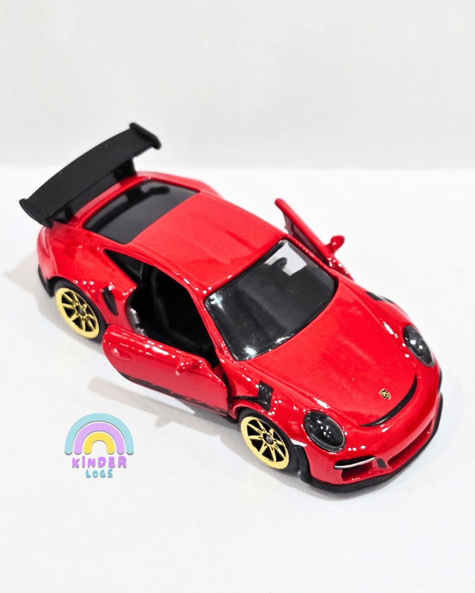 Majorette Porsche 911 GT3 RS - Red With Gold Wheels (Uncarded) - Kinder Logs