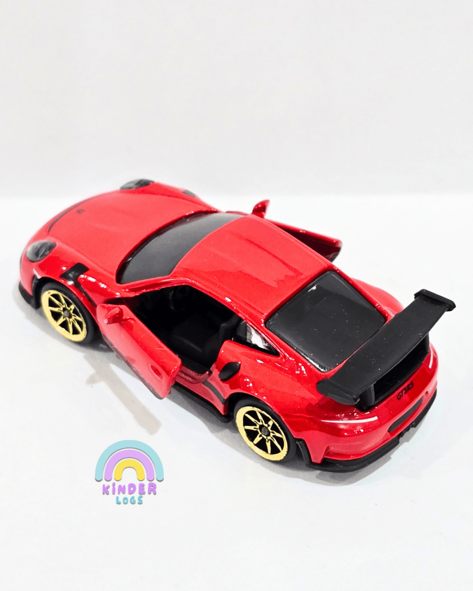 Majorette Porsche 911 GT3 RS - Red With Gold Wheels (Uncarded) - Kinder Logs