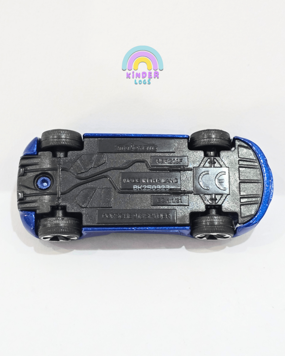 Majorette Porsche 918 Spyder - Blue Color (Uncarded) - Kinder Logs