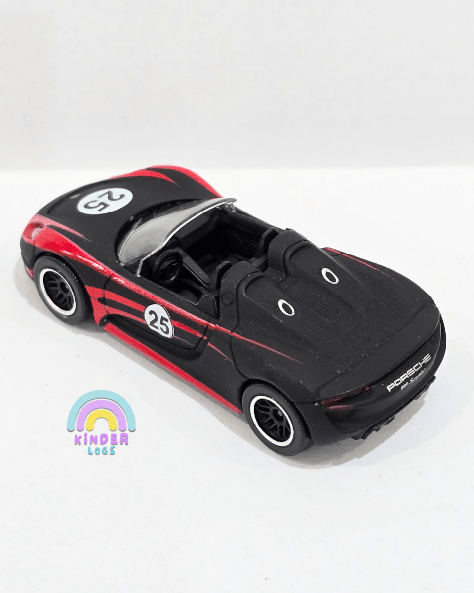 Majorette Porsche 918 Spyder Matte Black Edition (Uncarded) - Kinder Logs