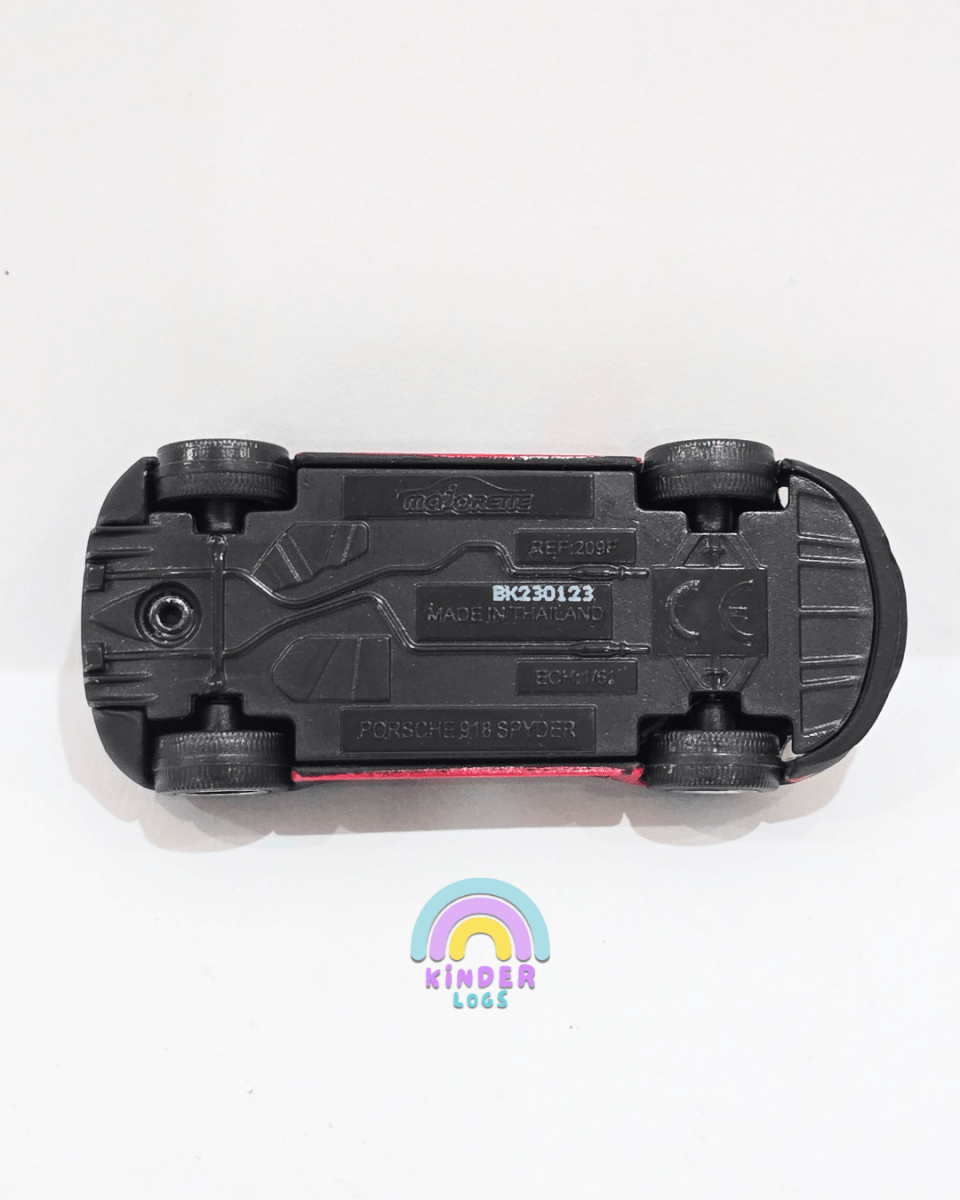 Majorette Porsche 918 Spyder Matte Black Edition (Uncarded) - Kinder Logs