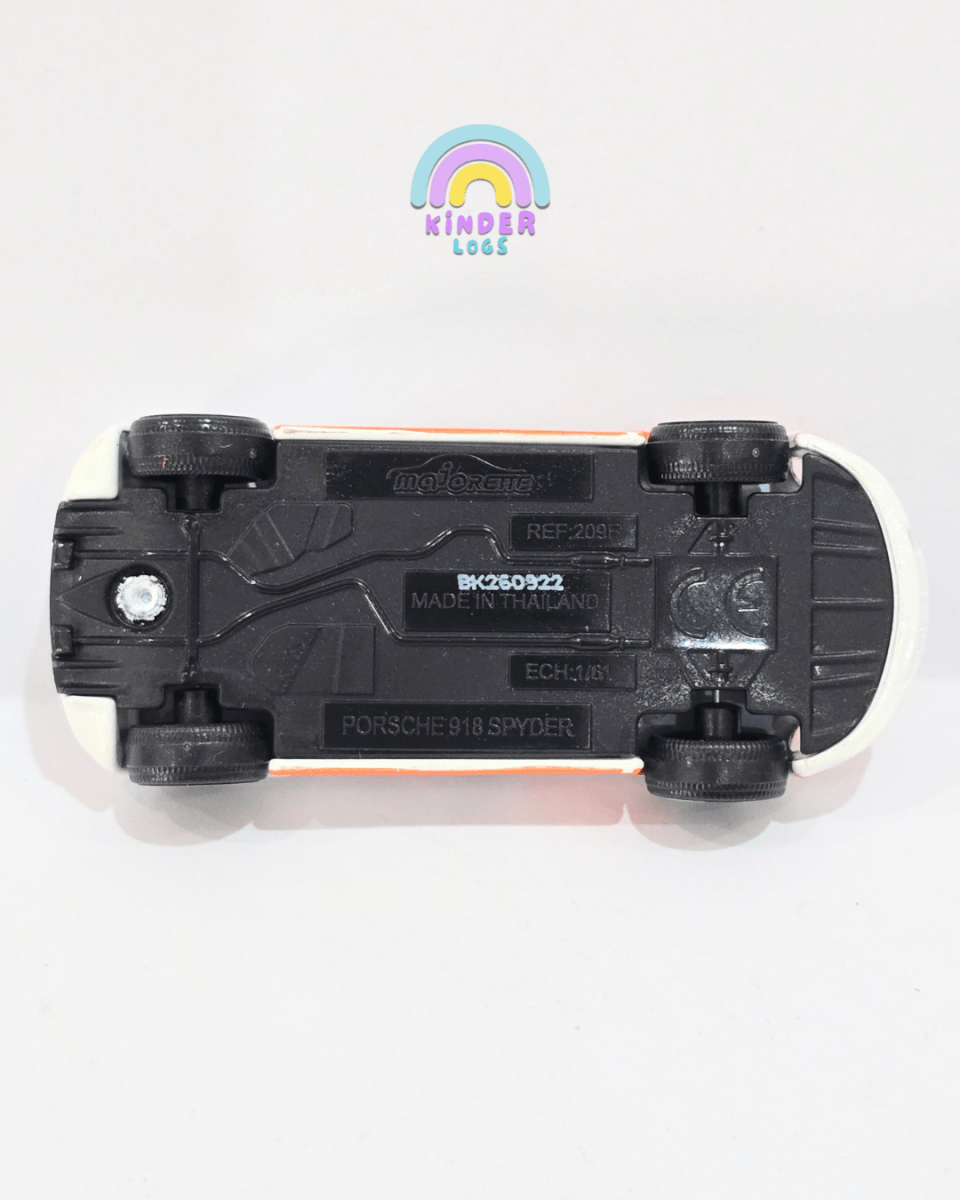 Majorette Porsche 918 Spyder Racing Edition (Uncarded) - Kinder Logs
