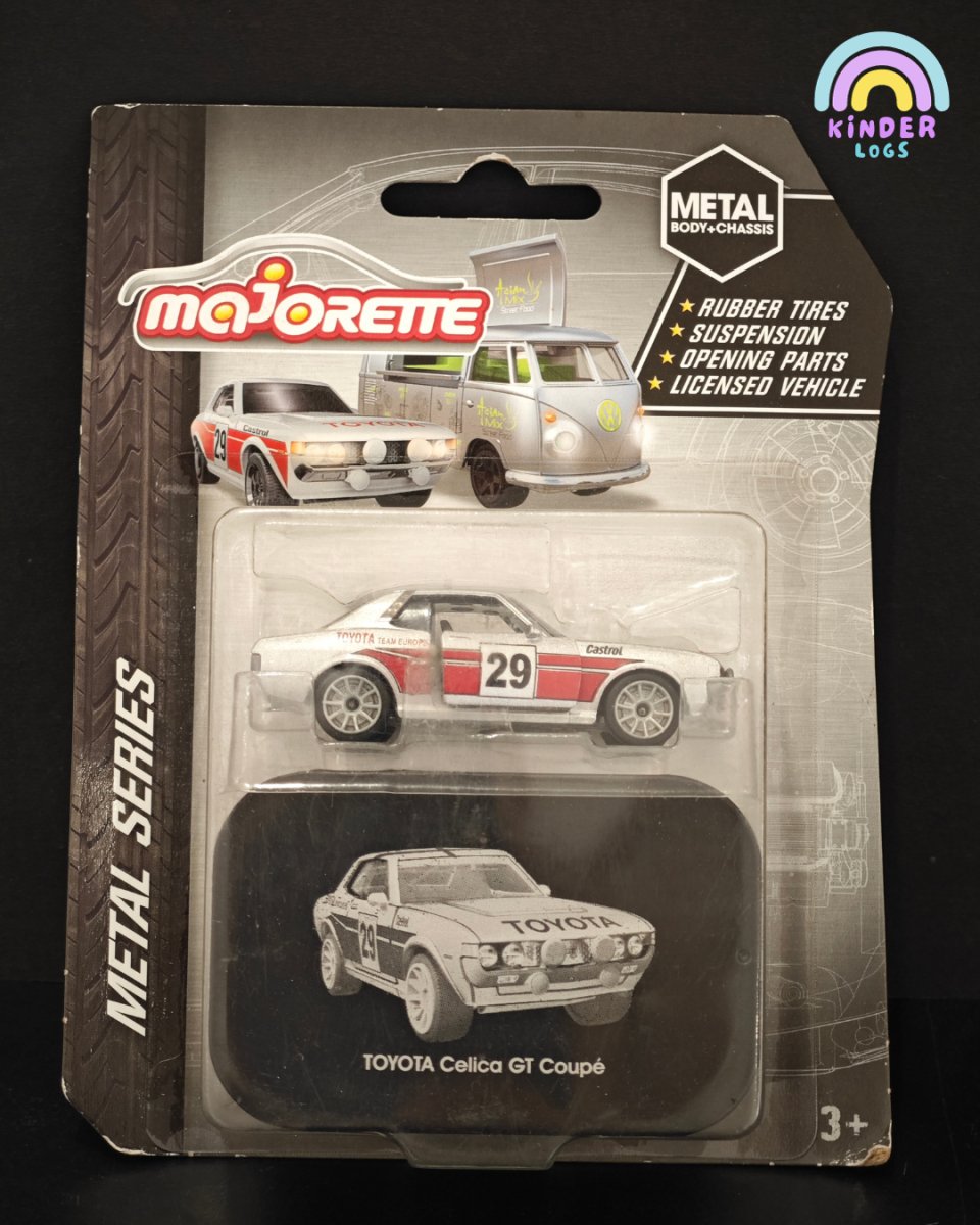 Majorette Toyota Celica GT Coupe With Metal Storage Box - Kinder Logs