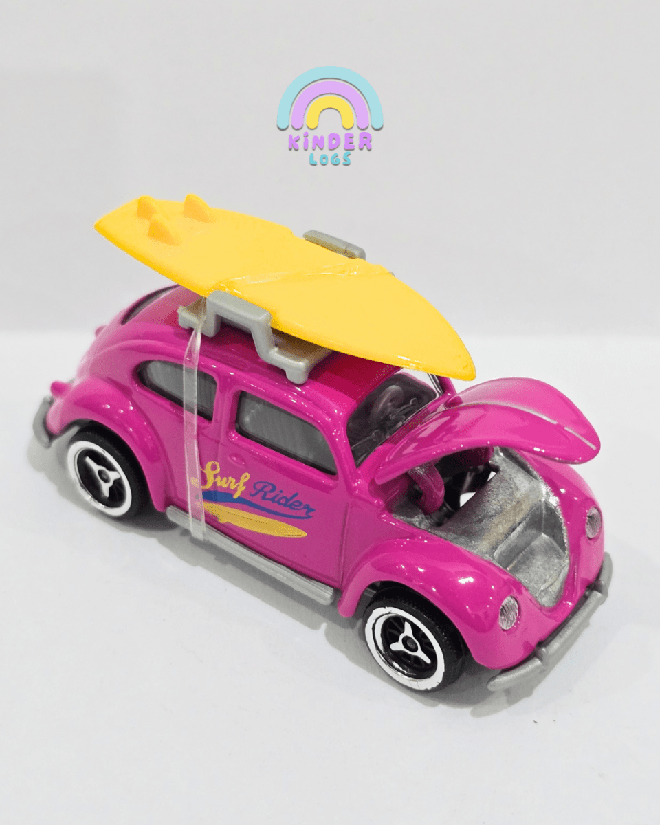 Majorette Volkswagen Beetle - Pink Surf Rider (Uncarded) - Kinder Logs