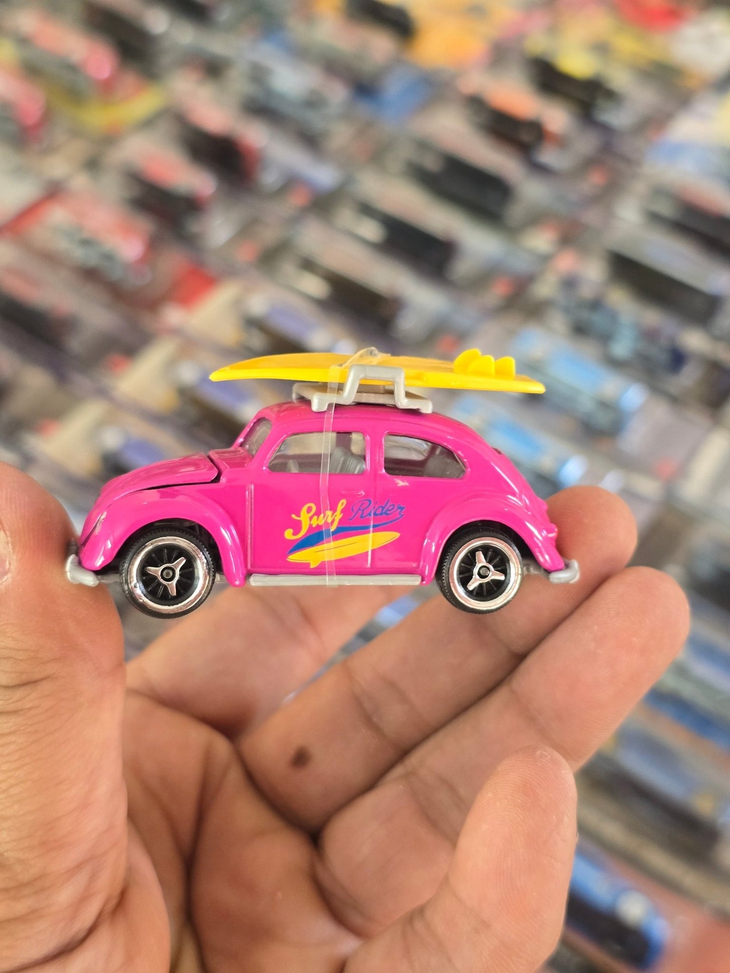 Majorette Volkswagen Beetle - Pink Surf Rider (Uncarded) - Kinder Logs