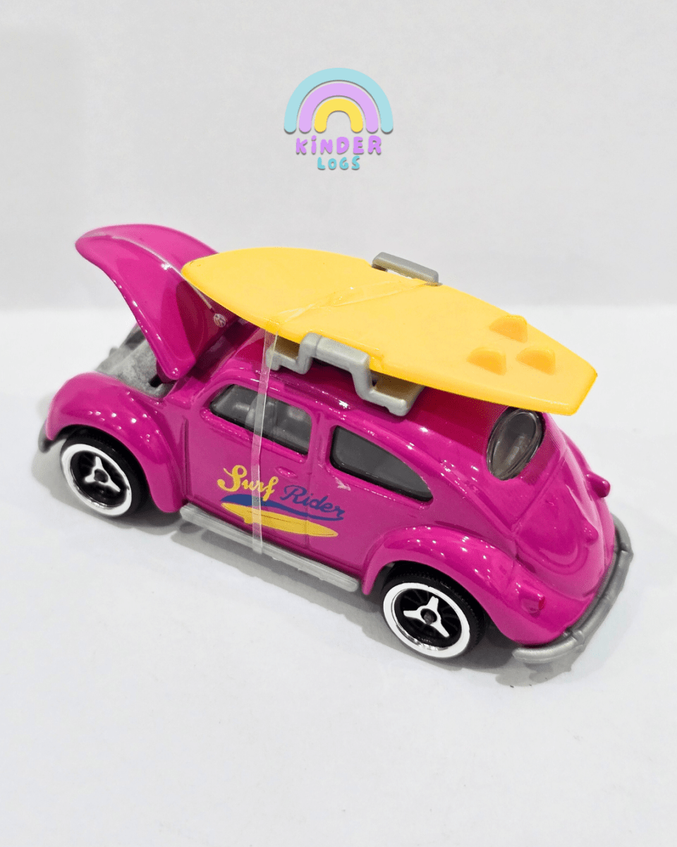 Majorette Volkswagen Beetle - Pink Surf Rider (Uncarded) - Kinder Logs