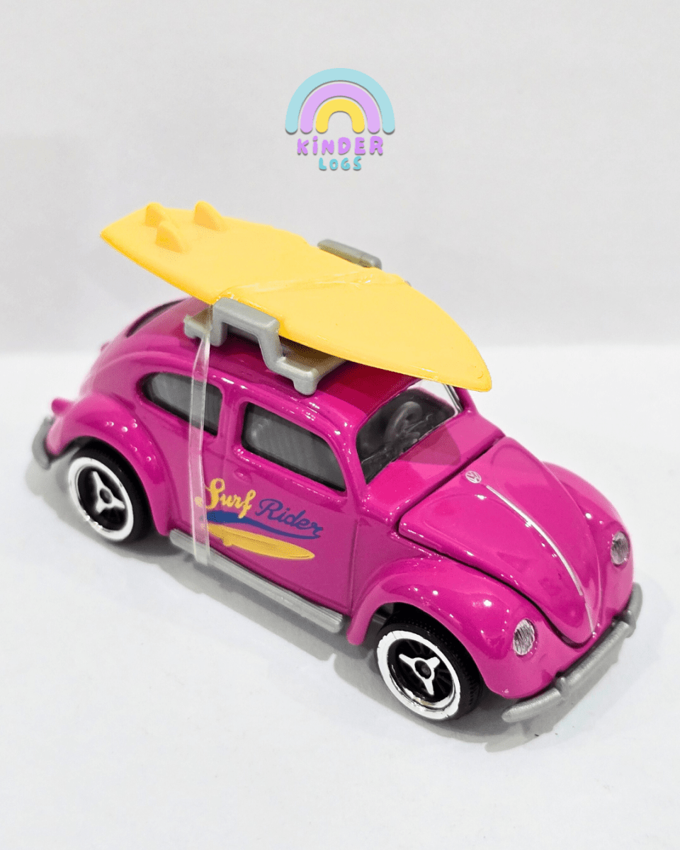Majorette Volkswagen Beetle - Pink Surf Rider (Uncarded) - Kinder Logs