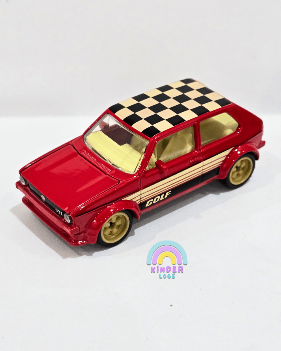 Majorette Volkswagen Golf - Red - With Metal Box (Uncarded) - Kinder Logs
