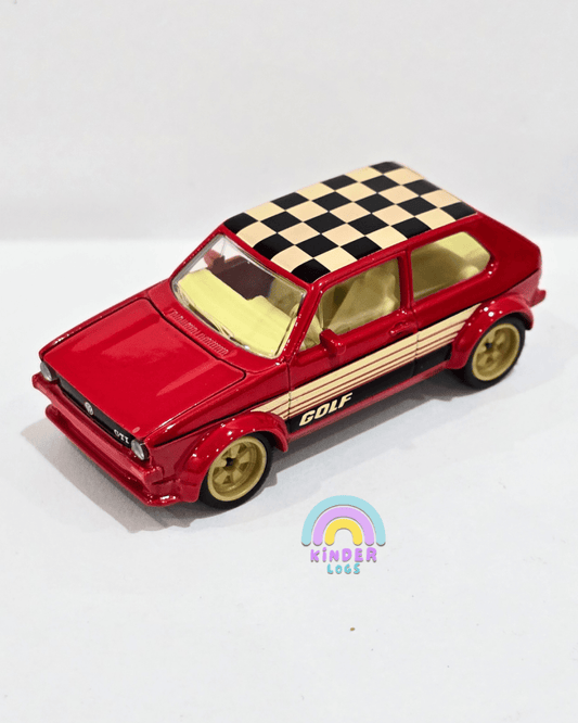 Majorette Volkswagen Golf - Red - With Metal Box (Uncarded) - Kinder Logs