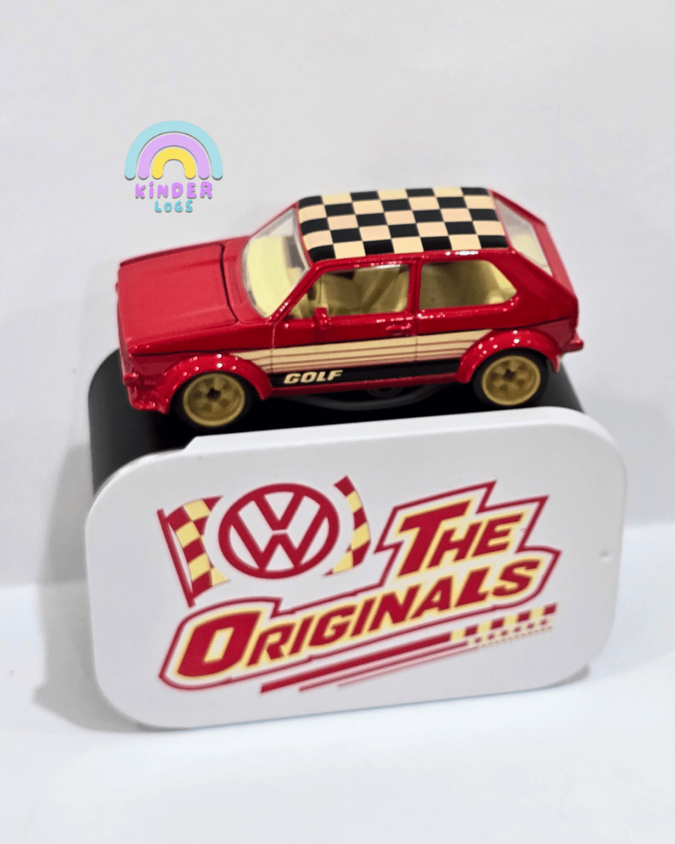 Majorette Volkswagen Golf - Red - With Metal Box (Uncarded) - Kinder Logs