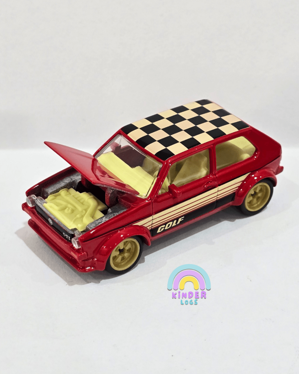 Majorette Volkswagen Golf - Red - With Metal Box (Uncarded) - Kinder Logs