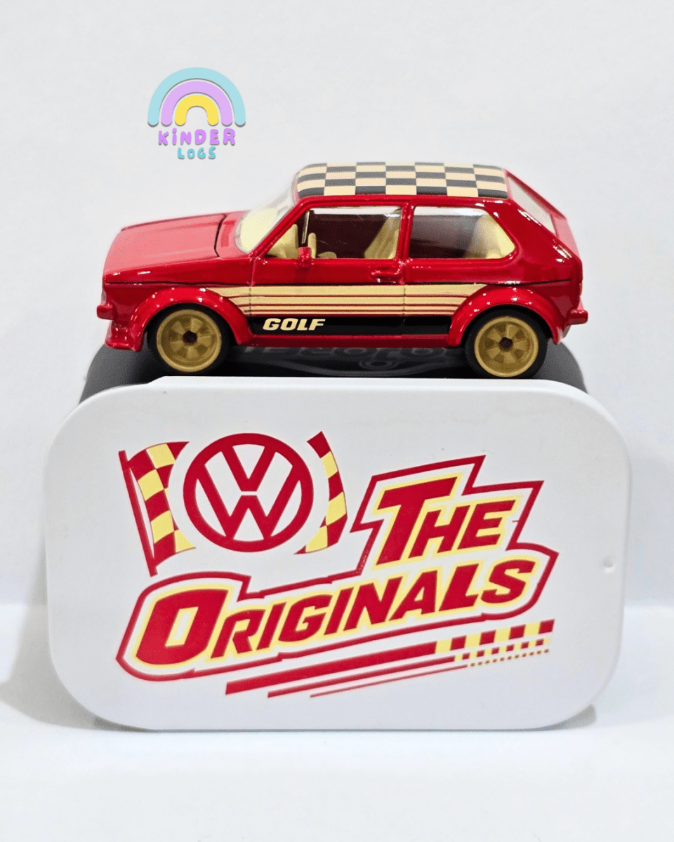 Majorette Volkswagen Golf - Red - With Metal Box (Uncarded) - Kinder Logs