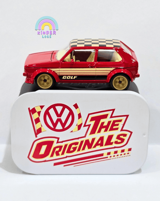 Majorette Volkswagen Golf - Red - With Metal Box (Uncarded) - Kinder Logs