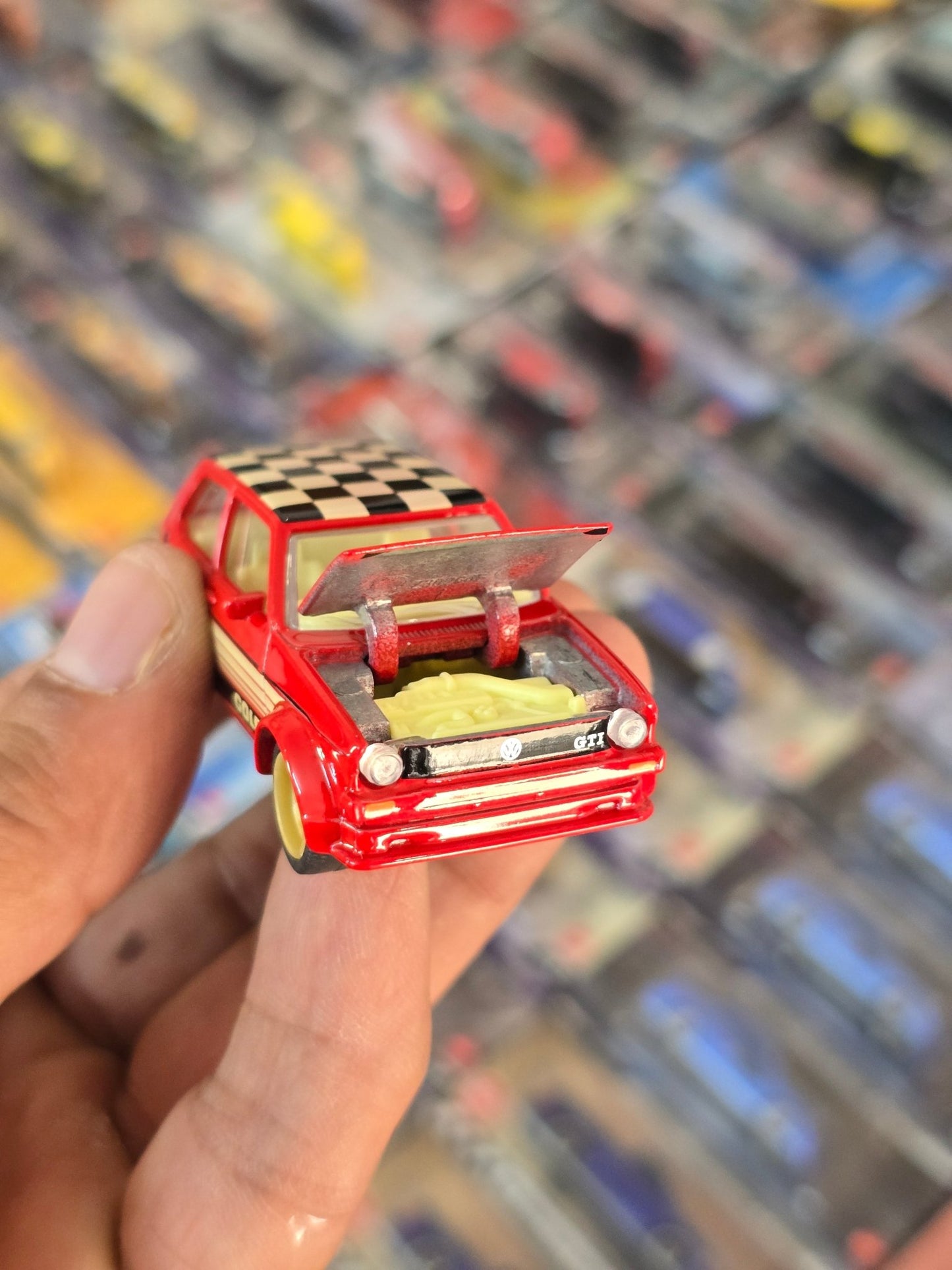 Majorette Volkswagen Golf - Red - With Metal Box (Uncarded) - Kinder Logs