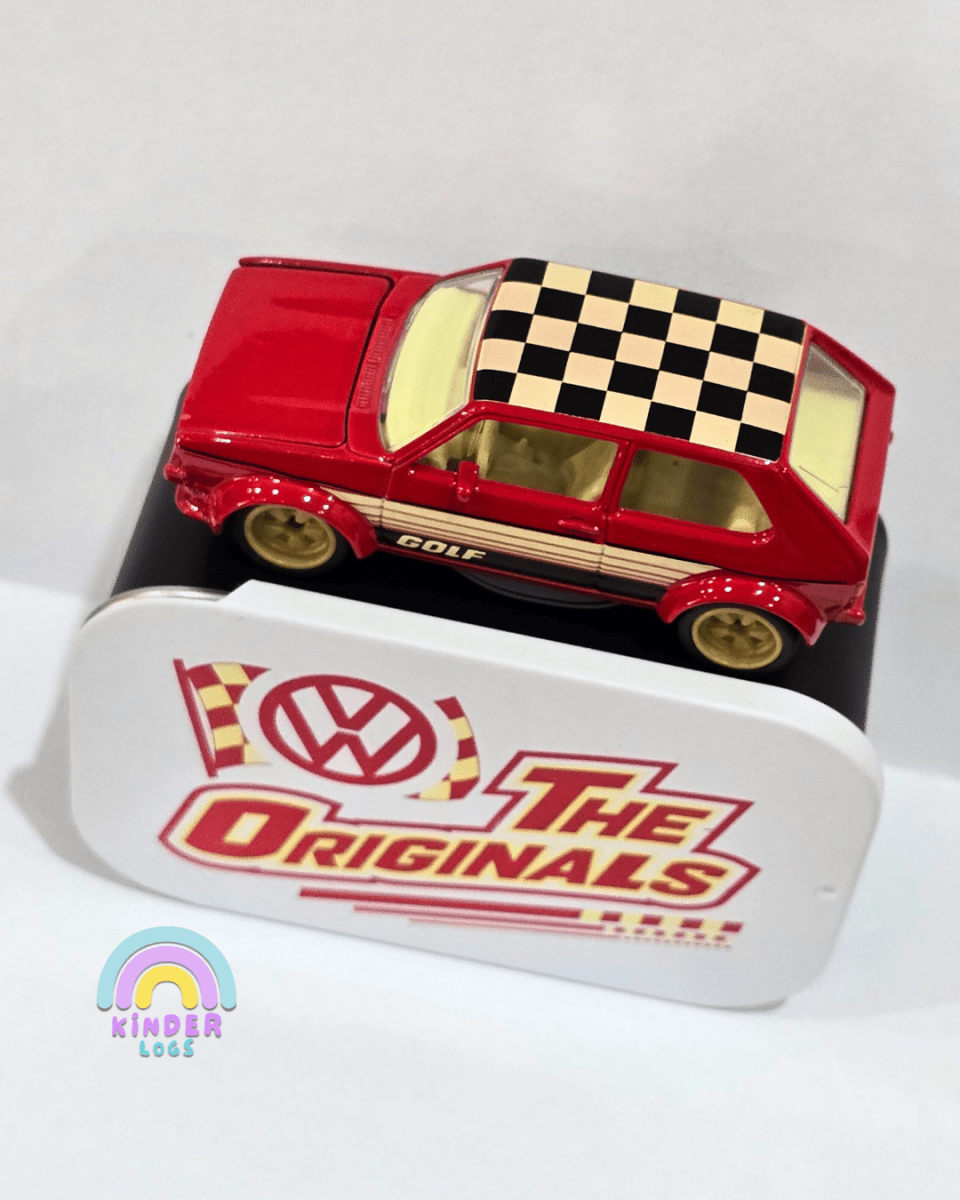 Majorette Volkswagen Golf - Red - With Metal Box (Uncarded) - Kinder Logs