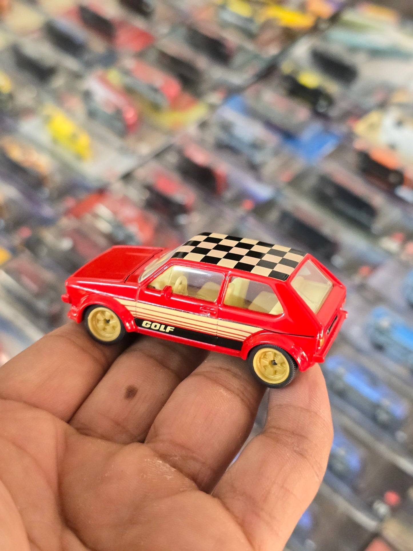 Majorette Volkswagen Golf - Red - With Metal Box (Uncarded) - Kinder Logs