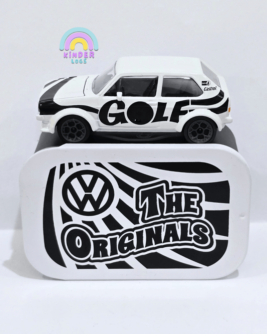 Majorette Volkswagen Golf - White - With Metal Box (Uncarded) - Kinder Logs