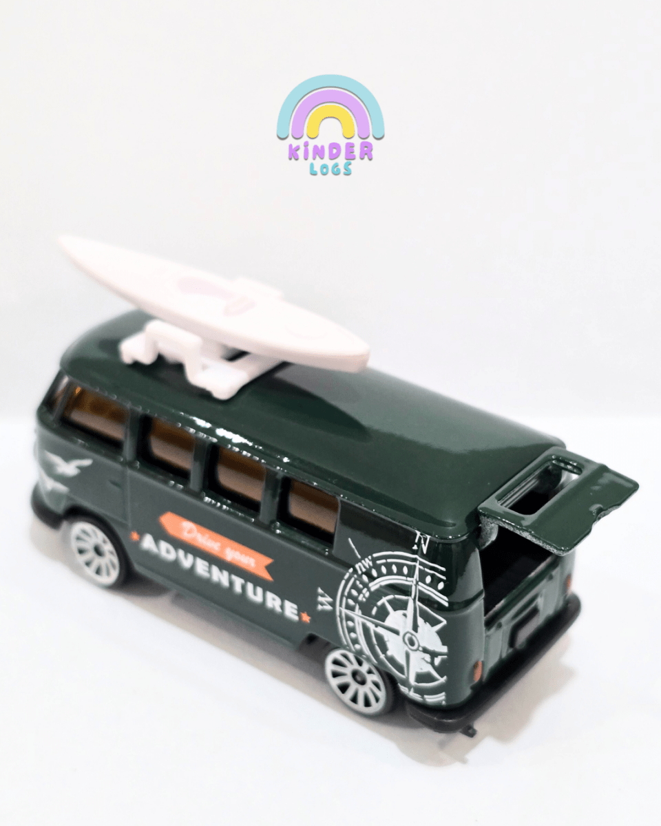 Majorette Volkswagen T1 Van - Dark Green (Uncarded) - Kinder Logs