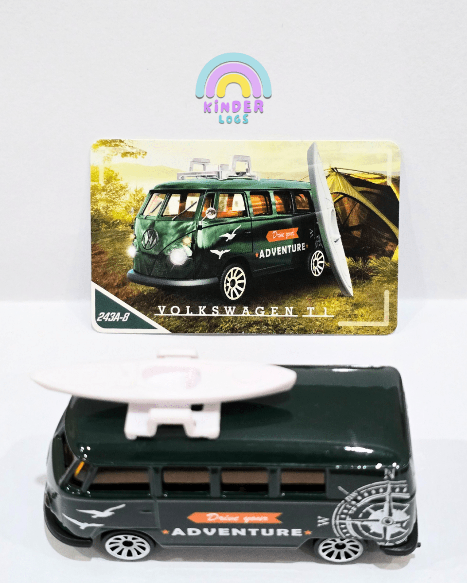 Majorette Volkswagen T1 Van - Dark Green (Uncarded) - Kinder Logs