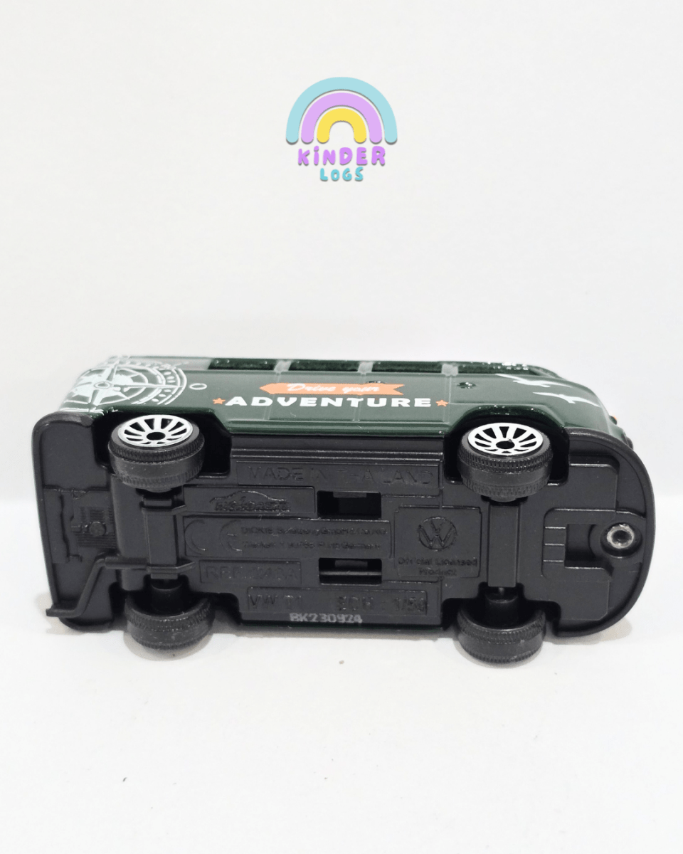 Majorette Volkswagen T1 Van - Dark Green (Uncarded) - Kinder Logs