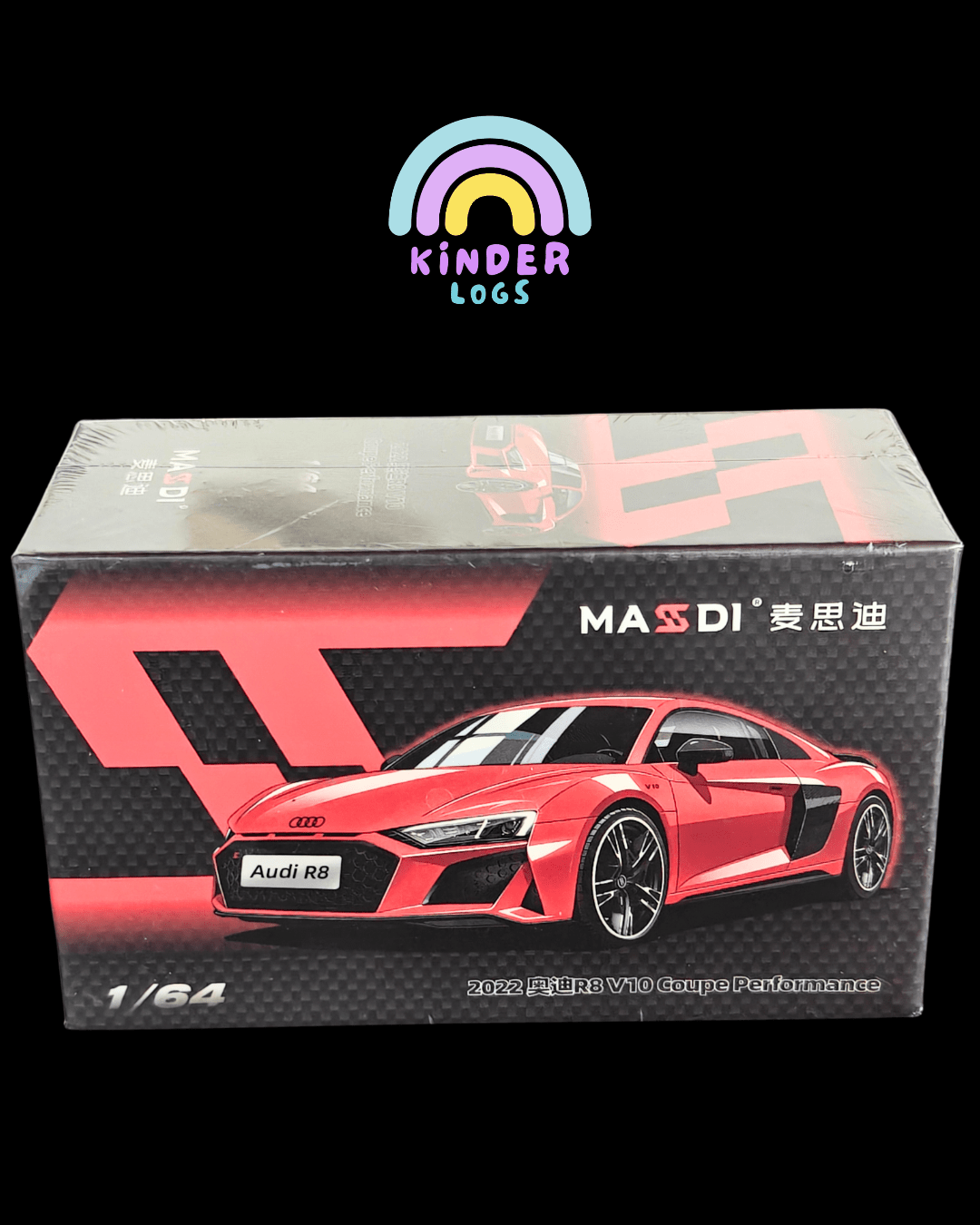 Massdi 2022 Audi R8 V10 Coupe Performance - Red (Sealed Box) - Kinder Logs