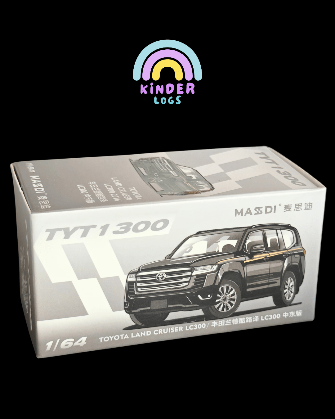 Massdi Toyota Land Cruiser LC300 - Black - TYT1300 (Open Box) - Kinder Logs