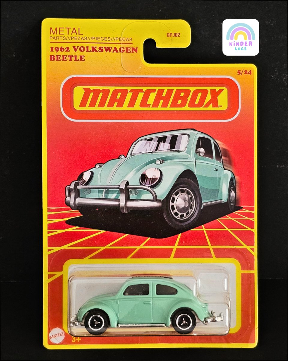 Matchbox 1962 Volkswagen Beetle - Imported Card - Kinder Logs