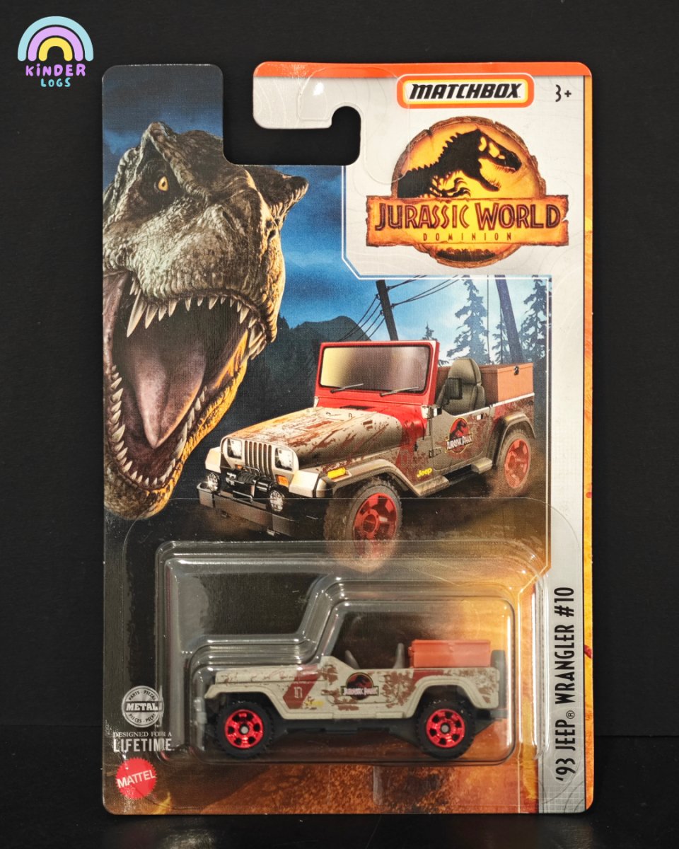 Matchbox 1993 Jeep Wrangler #10 - Jurassic World Edition - Kinder Logs