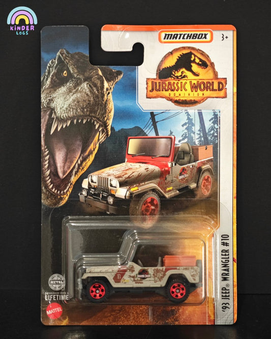 Matchbox 1993 Jeep Wrangler #10 - Jurassic World Edition - Kinder Logs
