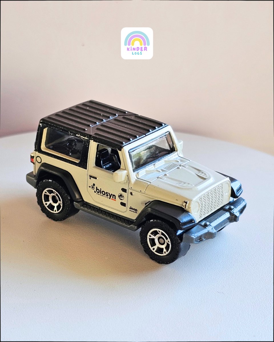 Matchbox 2018 Jeep Wrangler - Jurassic Park (Uncarded) - Kinder Logs